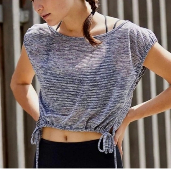 Nwot Free People Tied and True Open Back Top Blue - Picture 1 of 6